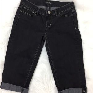 White House Black Market Noir Denim Shorts Size 0